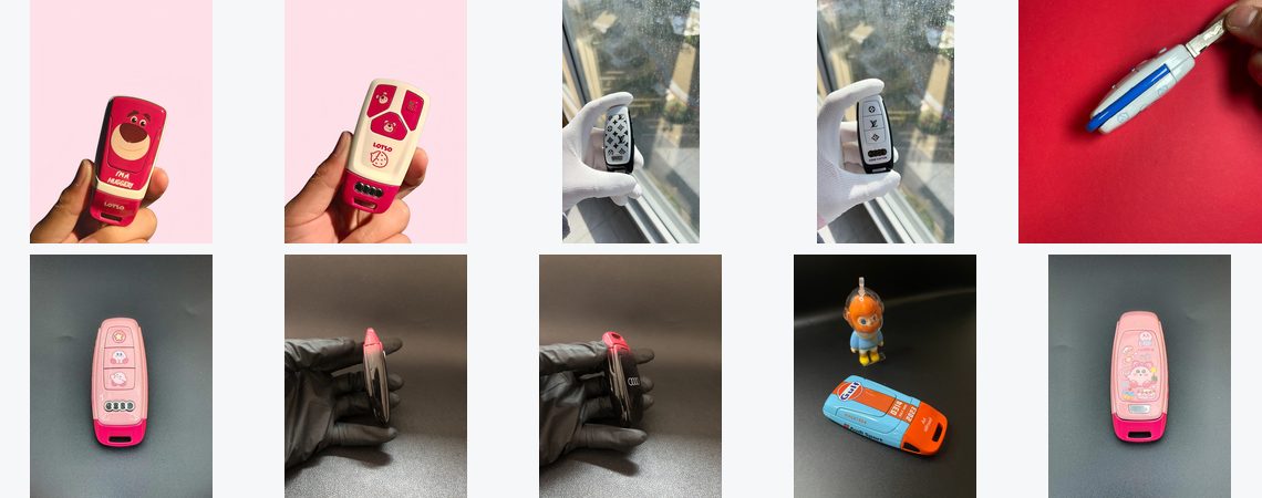Custom Key Fob Finish Thumbnail Group 01 Ten full custom painted key fob finish thumbnails, group 01