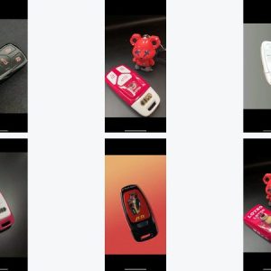 Ten full custom painted key fob finish thumbnails, group 03