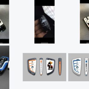 Ten full custom painted key fob finish thumbnails, group 04