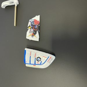 Custom painted key shell parts before final assembly